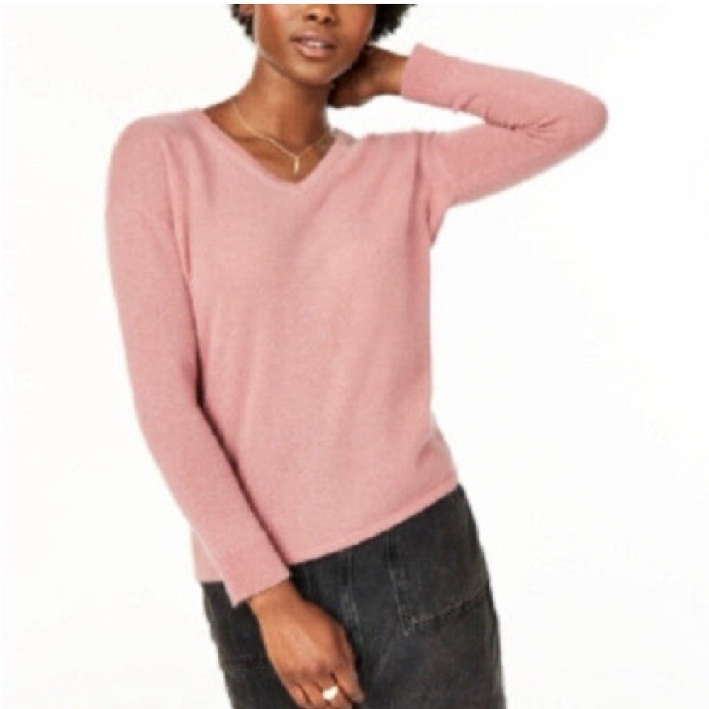 Charter club Dusty Rose v-neck cashmere sweater M